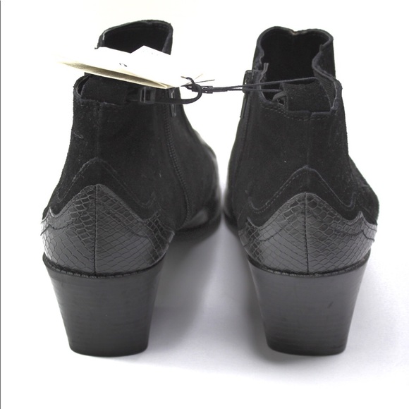 Zara NWT Split Suede Embroidered  Cowboy Ankle Booties in size 10/ EURO 41. - Picture 5 of 11